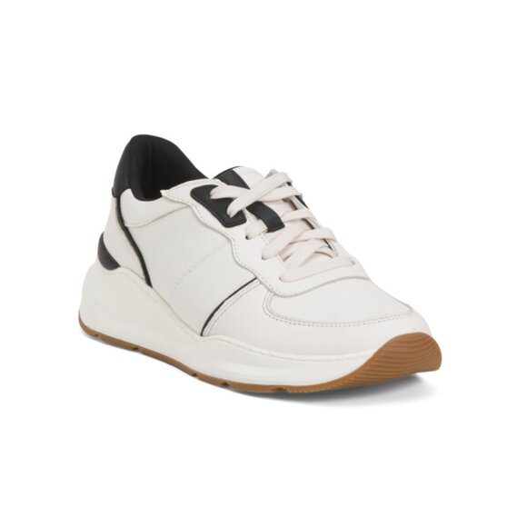 NATURALIZER PREMIUM Warm White Wide Leather Blossom Sneakers - Picture 1 of 2